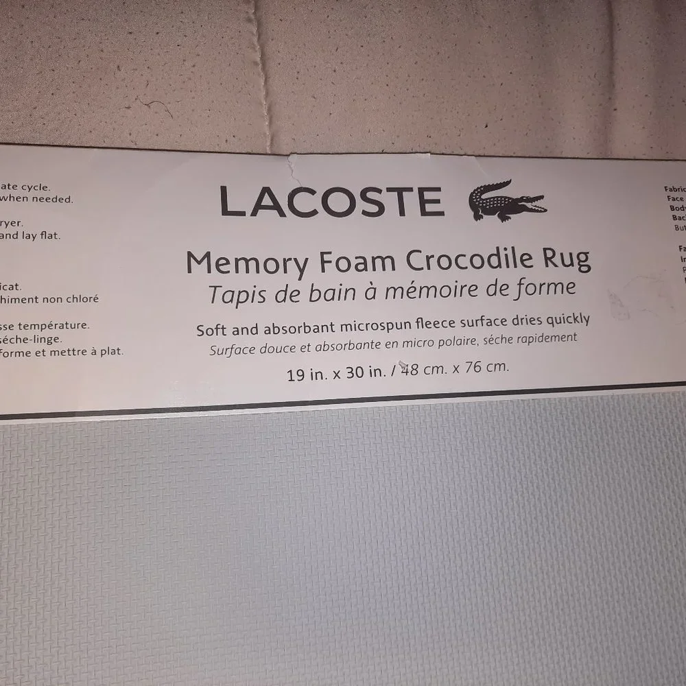 Lacoste Mint Green, Memory Foam Crocodile Rug